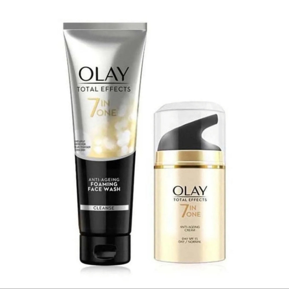 NIB OLAY Total Effects 7 in One Day Cream With Cleanser Gift Set - Picture 6 of 8